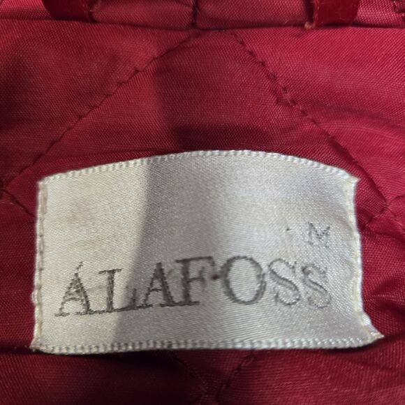 Vintage Alafoss 100% Wool Coat Icelandic Medium Oversized Aztec Southwestern Red - Picture 7 of 14